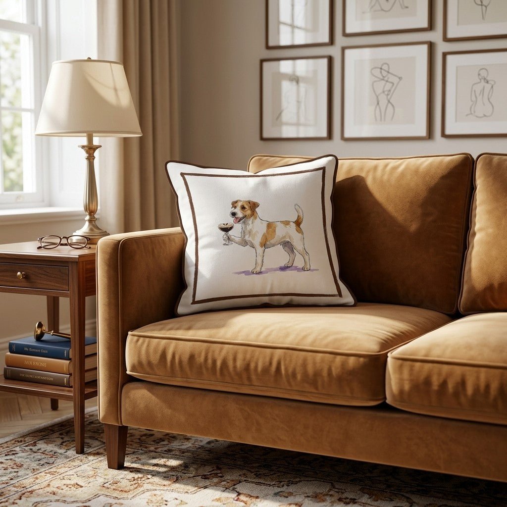 Espresso Martini Jack Russell Throw Pillow - Hillcroft Home
