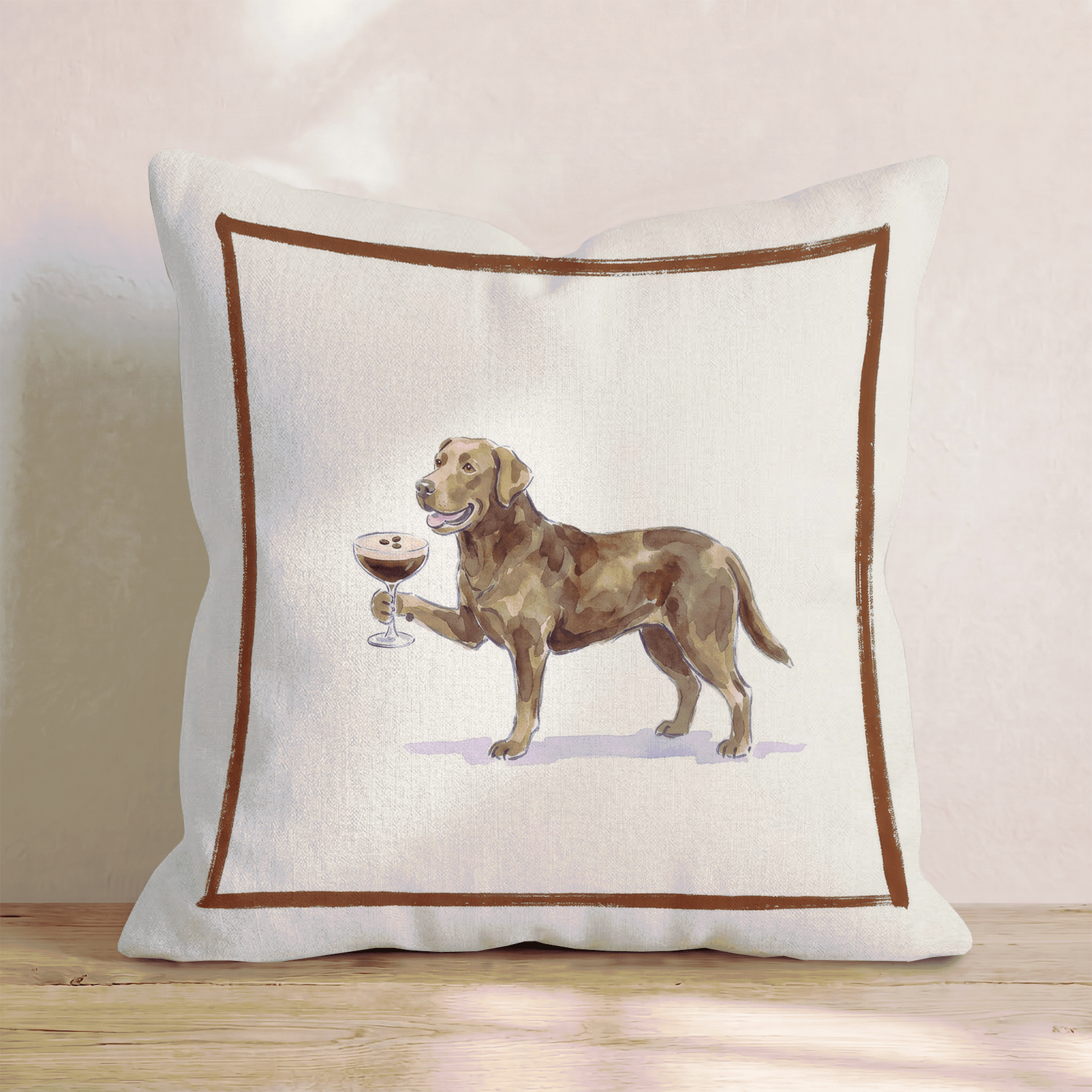 Espresso Martini Labrador Retriever Throw Pillow - Hillcroft Home