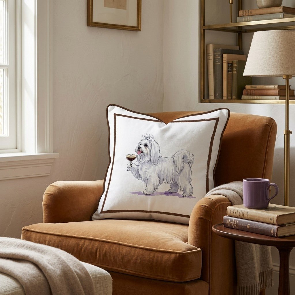 Espresso Martini Maltese Throw Pillow - Hillcroft Home