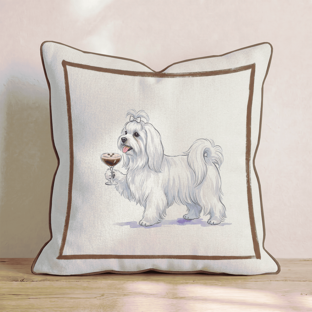 Espresso Martini Maltese Throw Pillow - Hillcroft Home