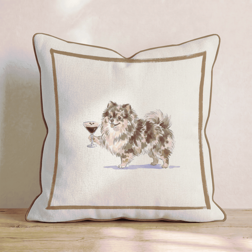 Espresso Martini Pomeranian Throw Pillow - Hillcroft Home