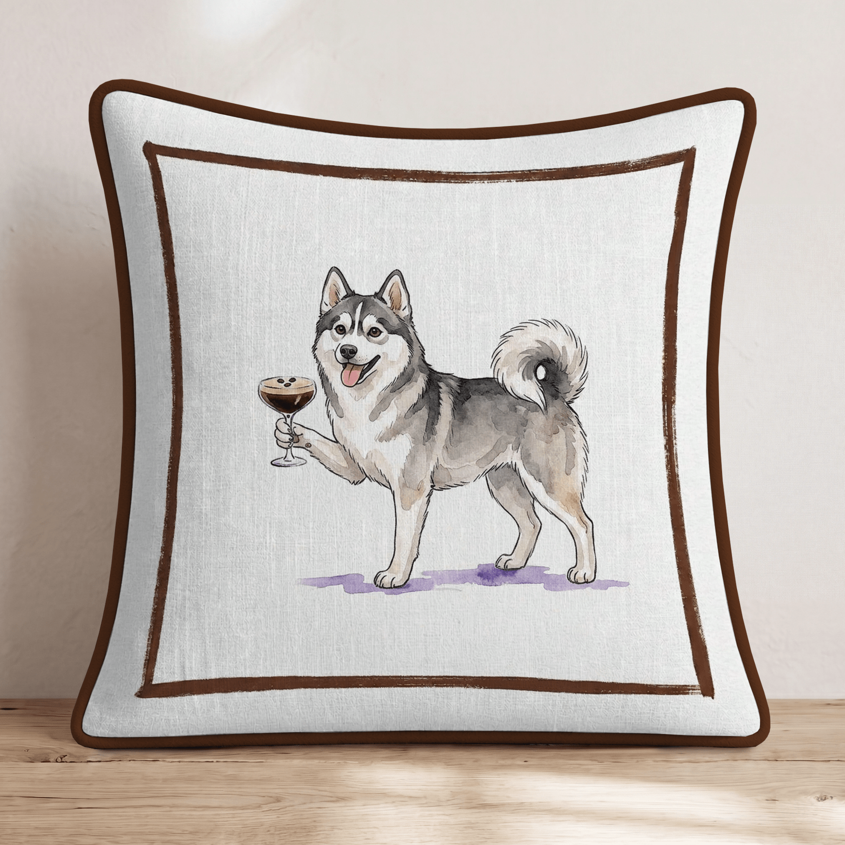 Espresso Martini Pomsky Throw Pillow - Hillcroft Home