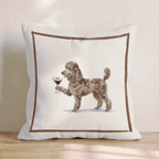 Espresso Martini Poodle Throw Pillow - Hillcroft Home