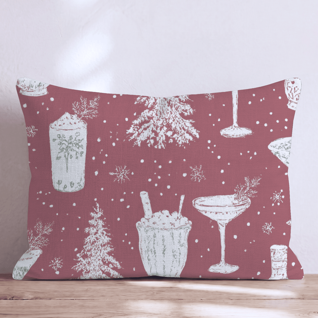 Espresso Martini Red Throw Pillow - Hillcroft Home