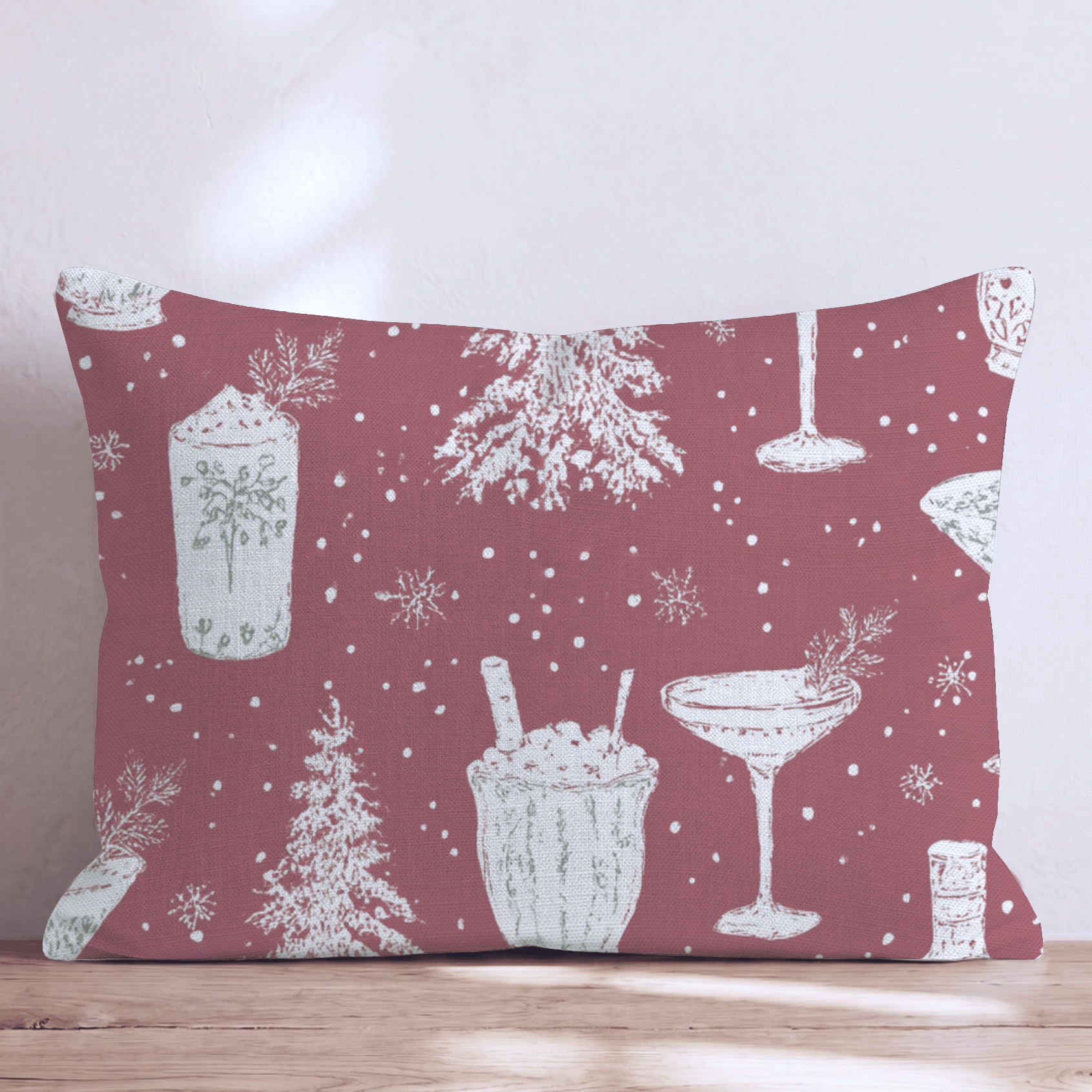 Espresso Martini Red Throw Pillow - Hillcroft Home