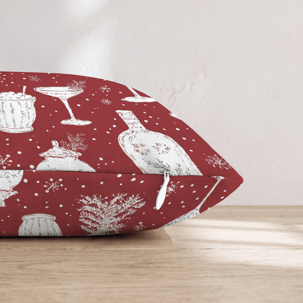 Espresso Martini Red Throw Pillow - Hillcroft Home