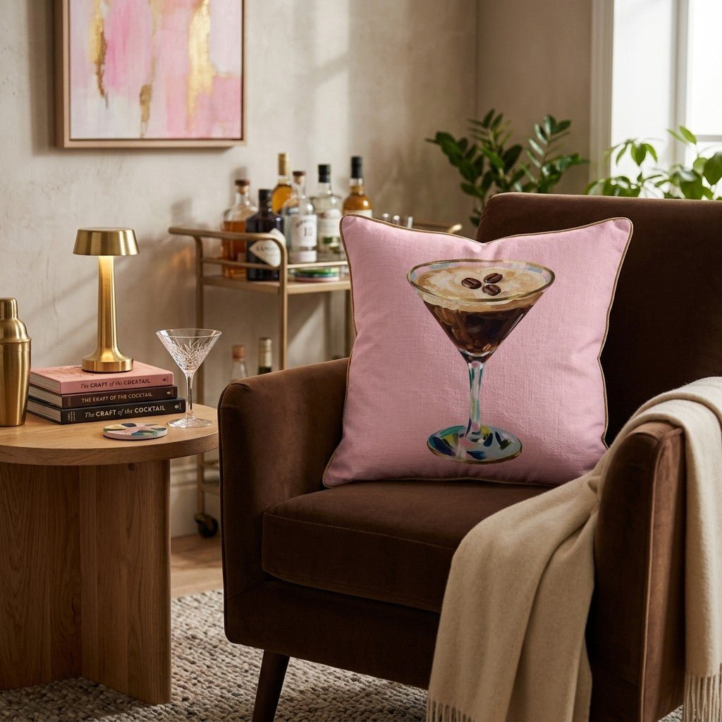 Espresso Martini Shaken Throw Pillow - Hillcroft Home