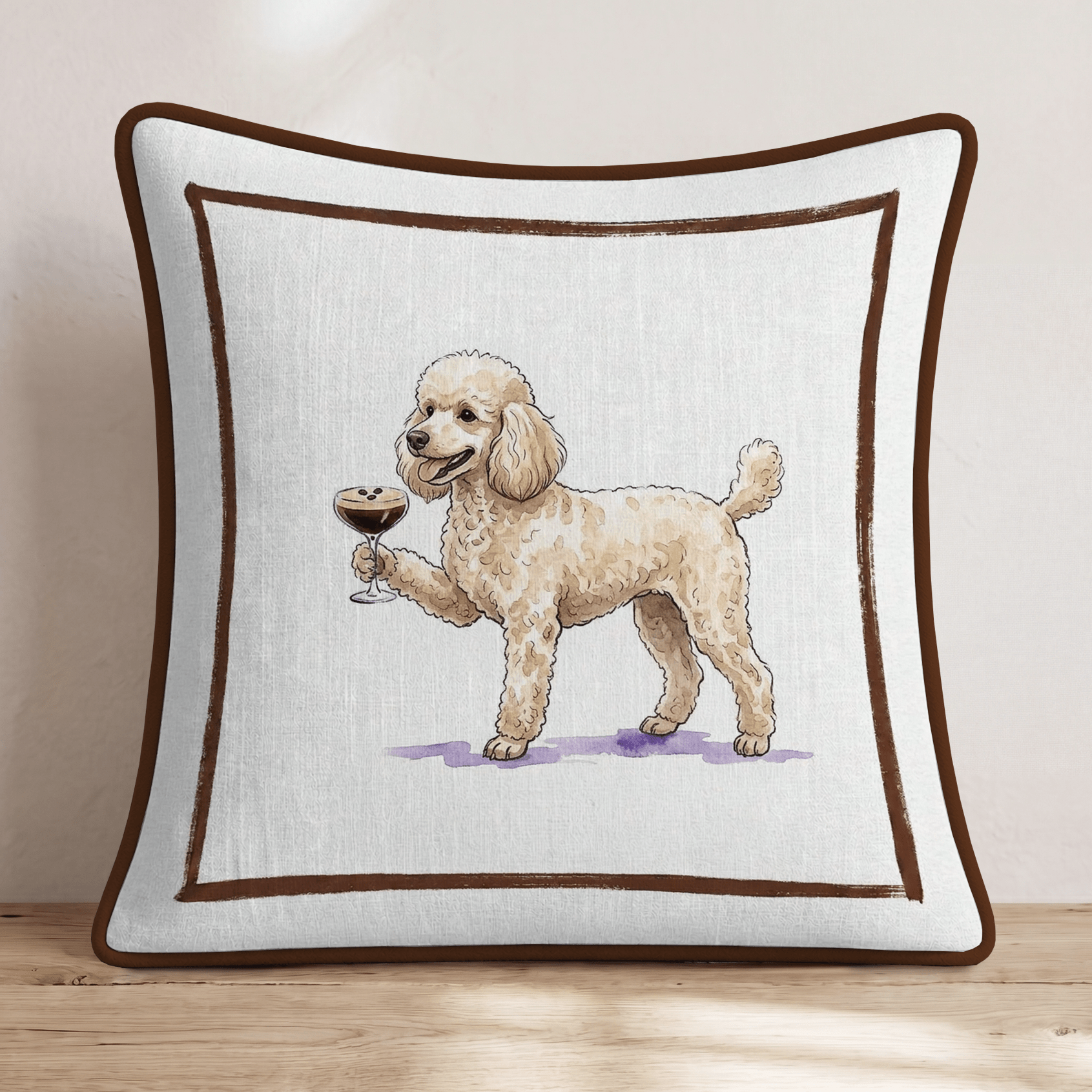 Espresso Martini Toy Poodle Throw Pillow - Hillcroft Home