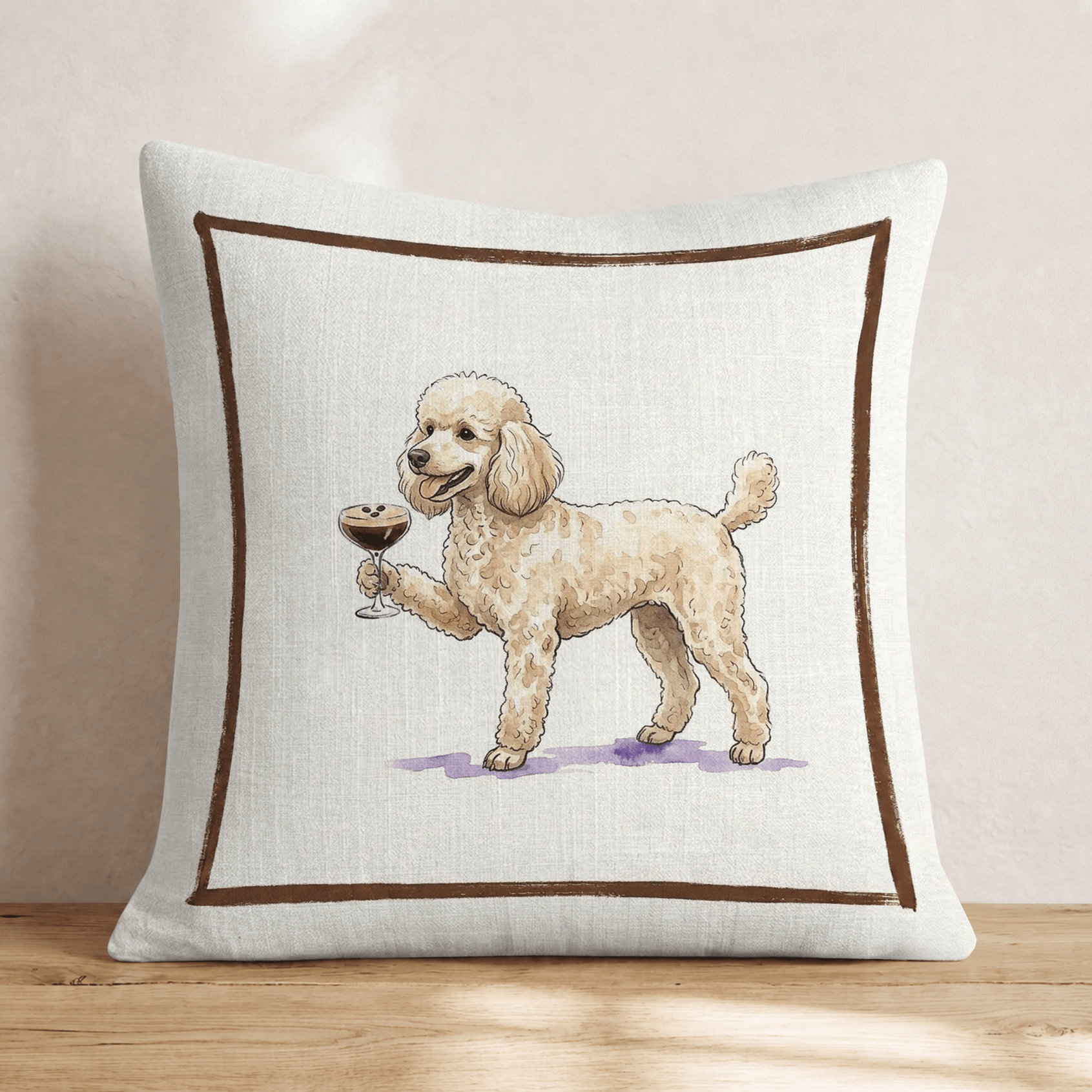 Espresso Martini Toy Poodle Throw Pillow - Hillcroft Home