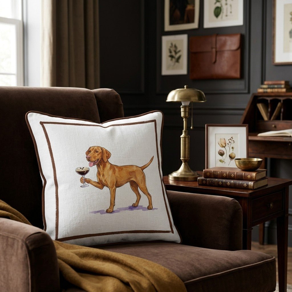 Espresso Martini Vizsla Throw Pillow - Hillcroft Home