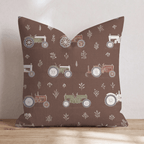 Espresso Tractor Row Throw Pillow - Hillcroft Home