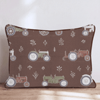 Espresso Tractor Row Throw Pillow - Hillcroft Home