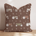 Espresso Tractor Row Throw Pillow - Hillcroft Home
