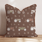 Espresso Tractor Row Throw Pillow - Hillcroft Home