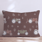 Espresso Tractor Row Throw Pillow - Hillcroft Home