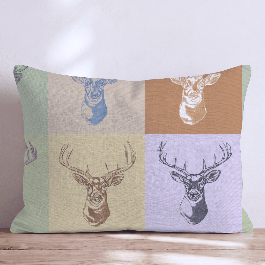 Etched Buck Grid Throw Pillow - Hillcroft Home