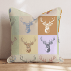 Etched Buck Grid Throw Pillow - Hillcroft Home