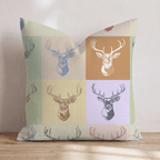 Etched Buck Grid Throw Pillow - Hillcroft Home