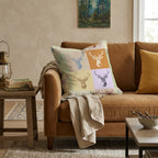 Etched Buck Grid Throw Pillow - Hillcroft Home