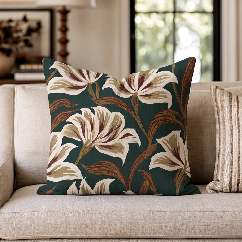 Evening Lily Throw Pillow throw pillow - Hillcroft Home