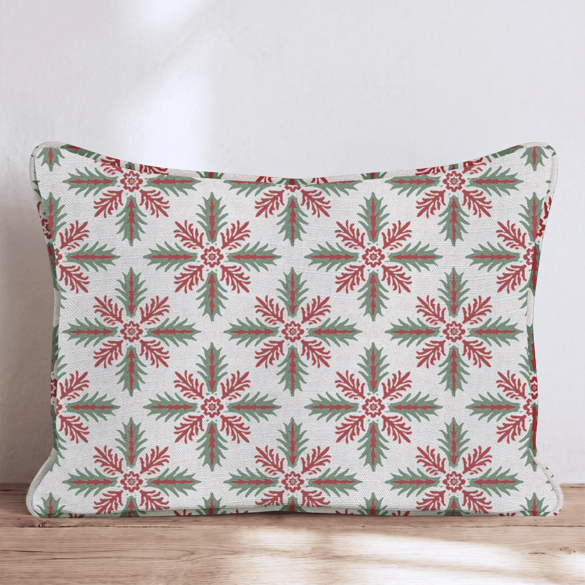 Evergreen Compass in Snow Throw Pillow throw pillow - Hillcroft Home