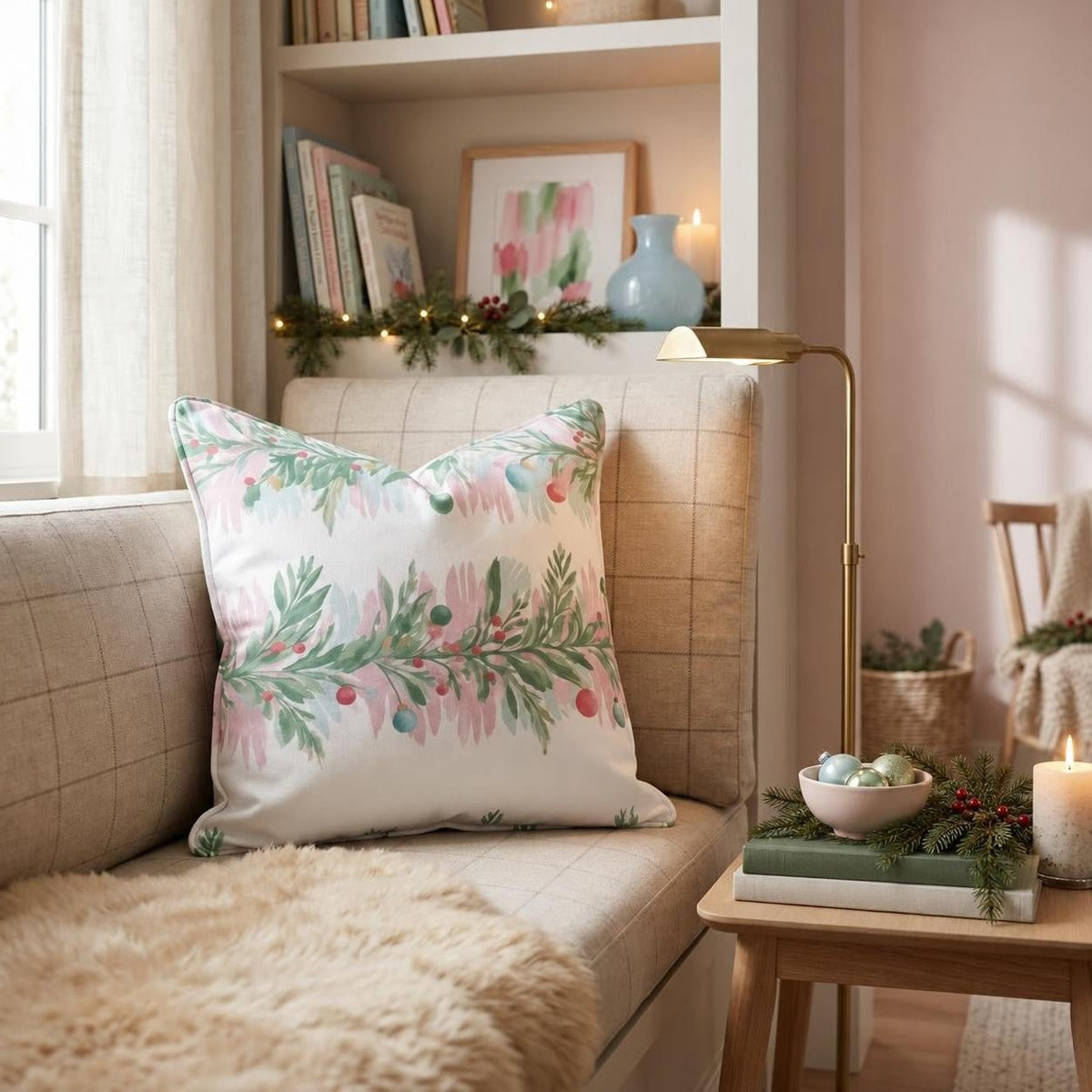 Evergreen Elegance Throw Pillow throw pillow - Hillcroft Home