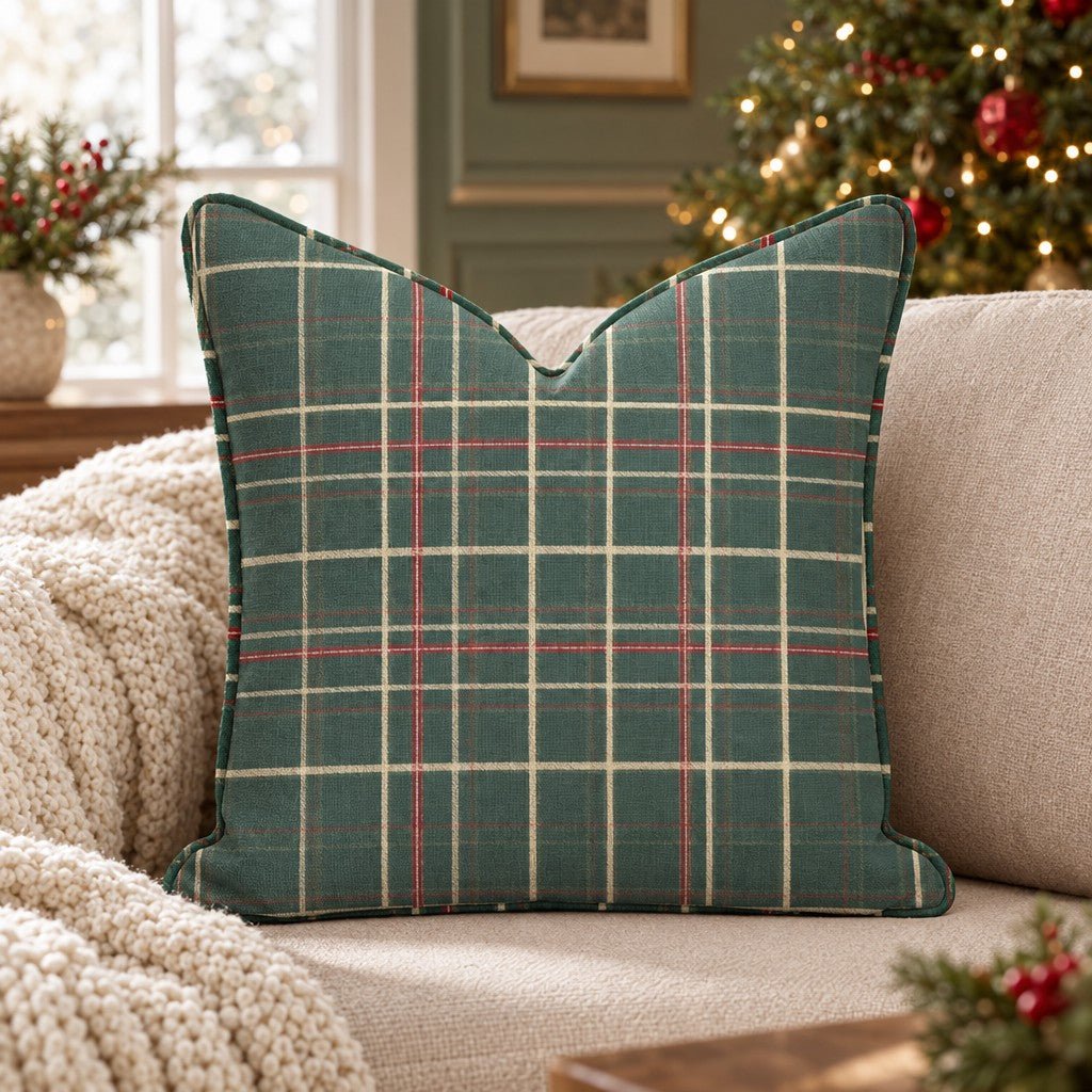 Evergreen Estate Tartan Throw Pillow throw pillow - Hillcroft Home