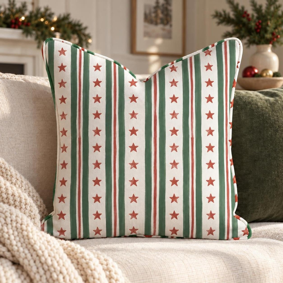 Evergreen Stars Throw Pillow throw pillow - Hillcroft Home
