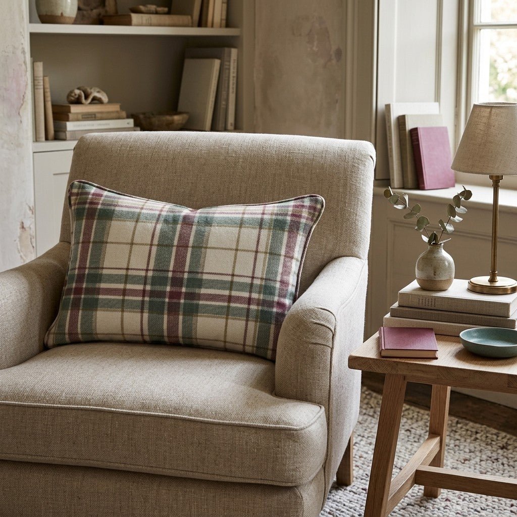 Evergreen Tartan Plaid Throw Pillow - Hillcroft Home