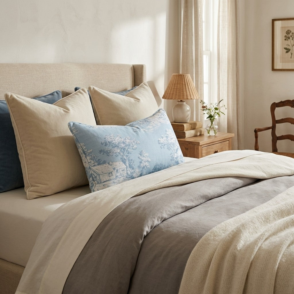 Riverbend Fen Three Throw Pillow - Bedroom