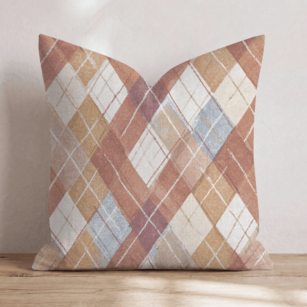 Faded Argyle Throw Pillow - Hillcroft Home