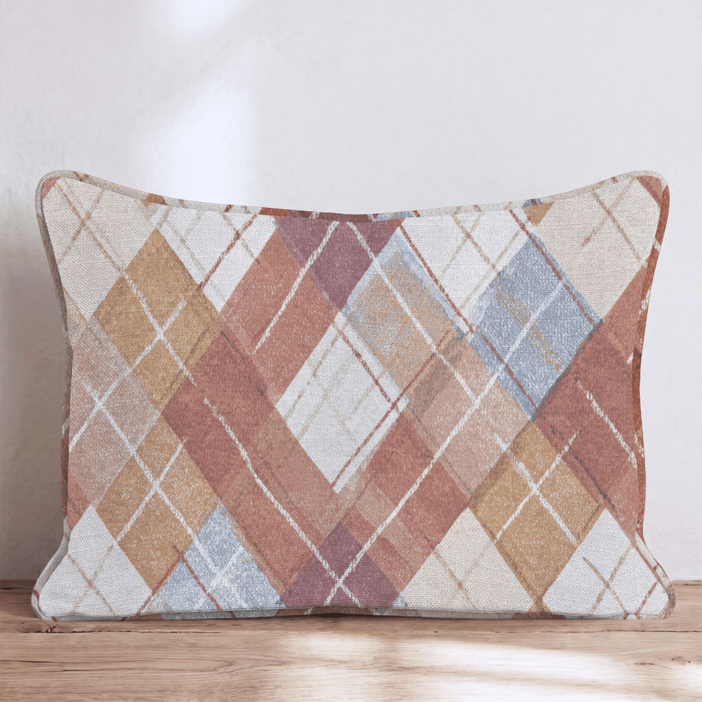 Faded Argyle Throw Pillow - Hillcroft Home