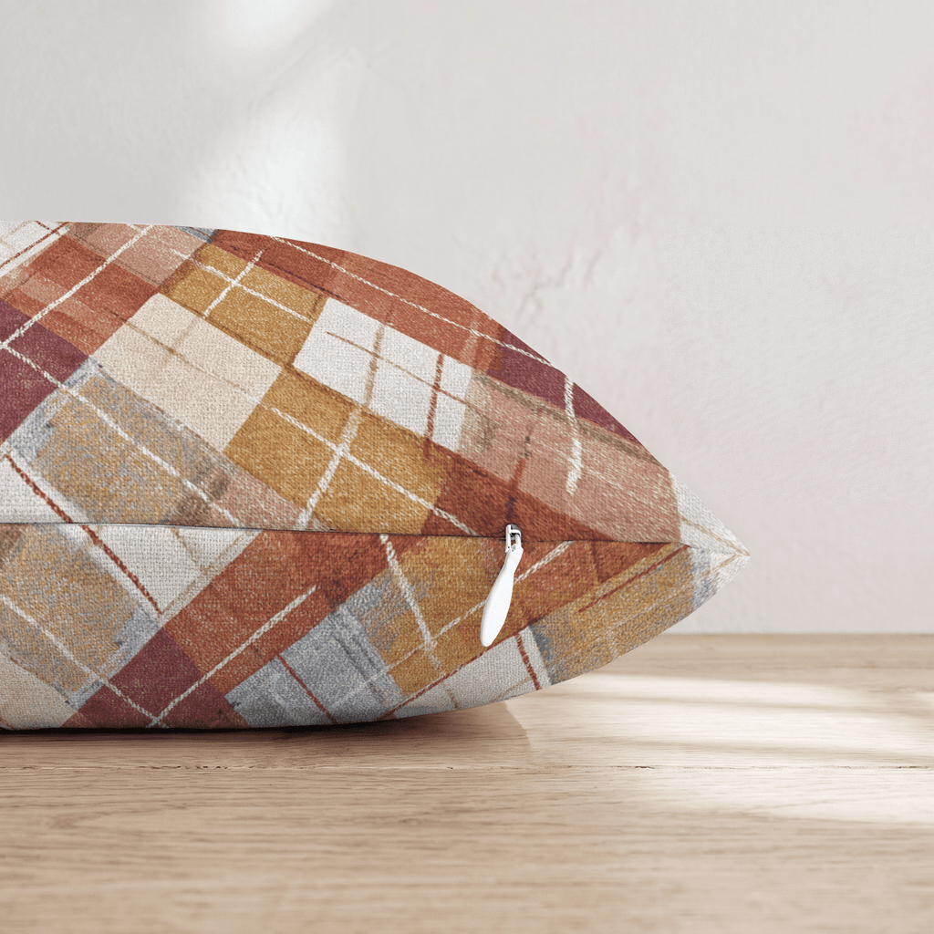 Faded Argyle Throw Pillow - Hillcroft Home