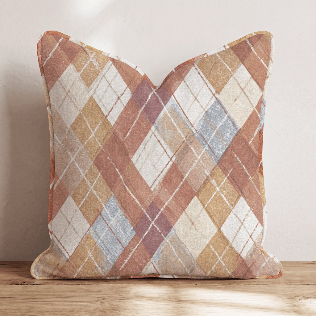 Faded Argyle Throw Pillow - Hillcroft Home