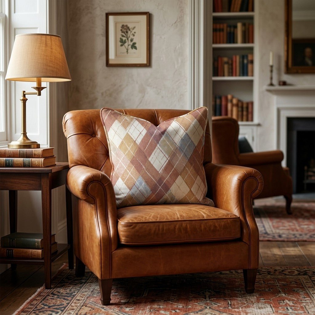 Faded Argyle Throw Pillow - Hillcroft Home