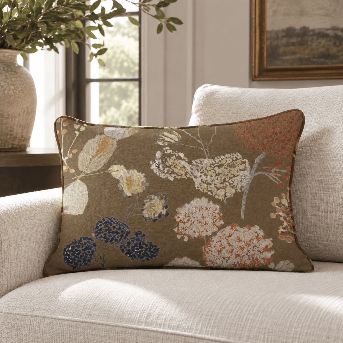 Faded Fall Florals Throw Pillow throw pillow - Hillcroft Home