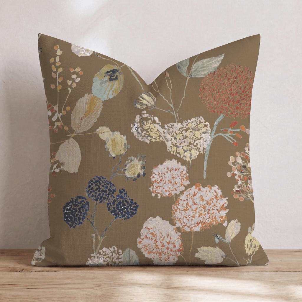 Faded Fall Florals Throw Pillow - Hillcroft Home