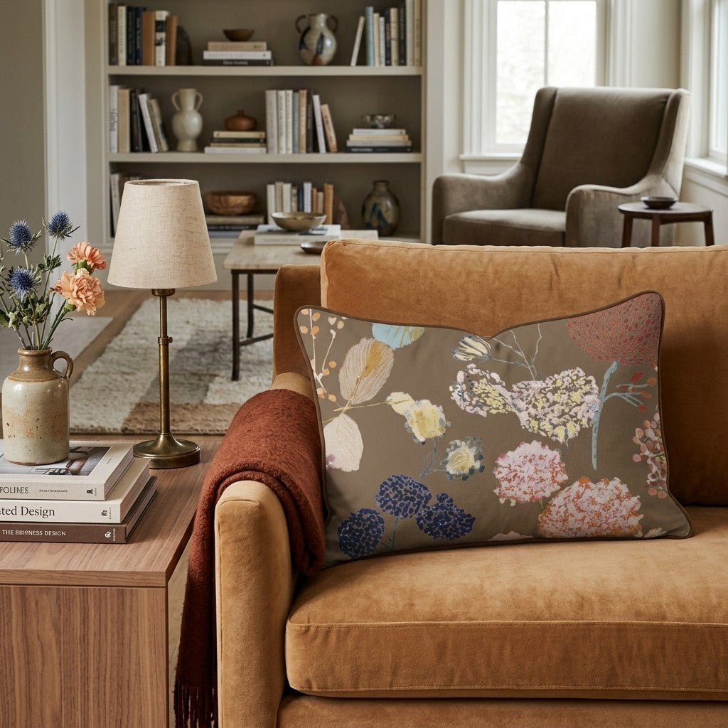 Faded Fall Florals Throw Pillow - Hillcroft Home