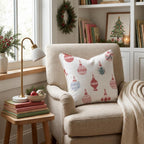 Fair Isle Ornament Cream Throw Pillow throw pillow - Hillcroft Home
