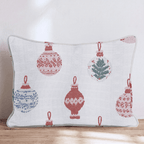 Fair Isle Ornament Cream Throw Pillow - Hillcroft Home