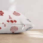 Fair Isle Ornament Cream Throw Pillow - Hillcroft Home