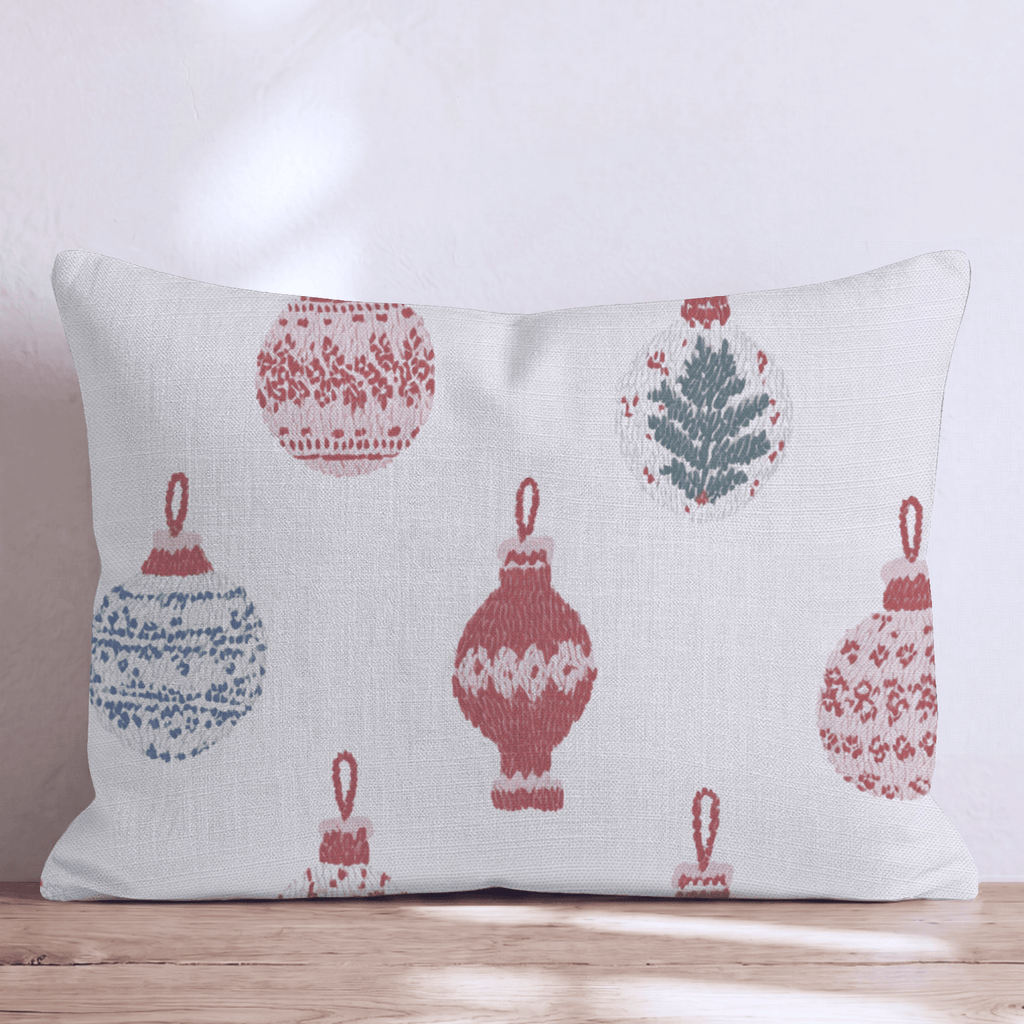 Fair Isle Ornament Cream Throw Pillow - Hillcroft Home