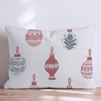 Fair Isle Ornament Cream Throw Pillow - Hillcroft Home