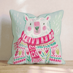 Fair Isle Polar Bear Throw Pillow - Hillcroft Home