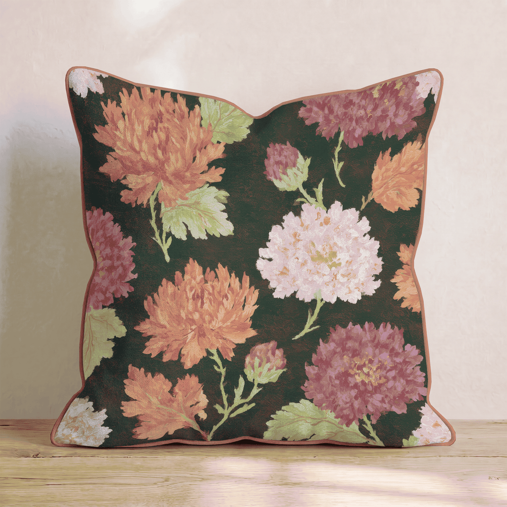 Fall Carnations Throw Pillow - Hillcroft Home
