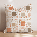 Fall Festive Mugs Throw Pillow - Hillcroft Home