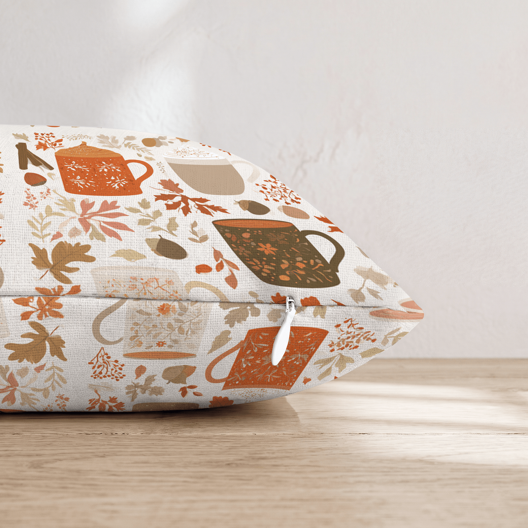 Fall Festive Mugs Throw Pillow - Hillcroft Home