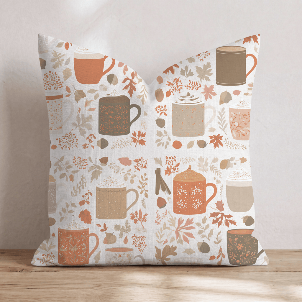 Fall Festive Mugs Throw Pillow - Hillcroft Home