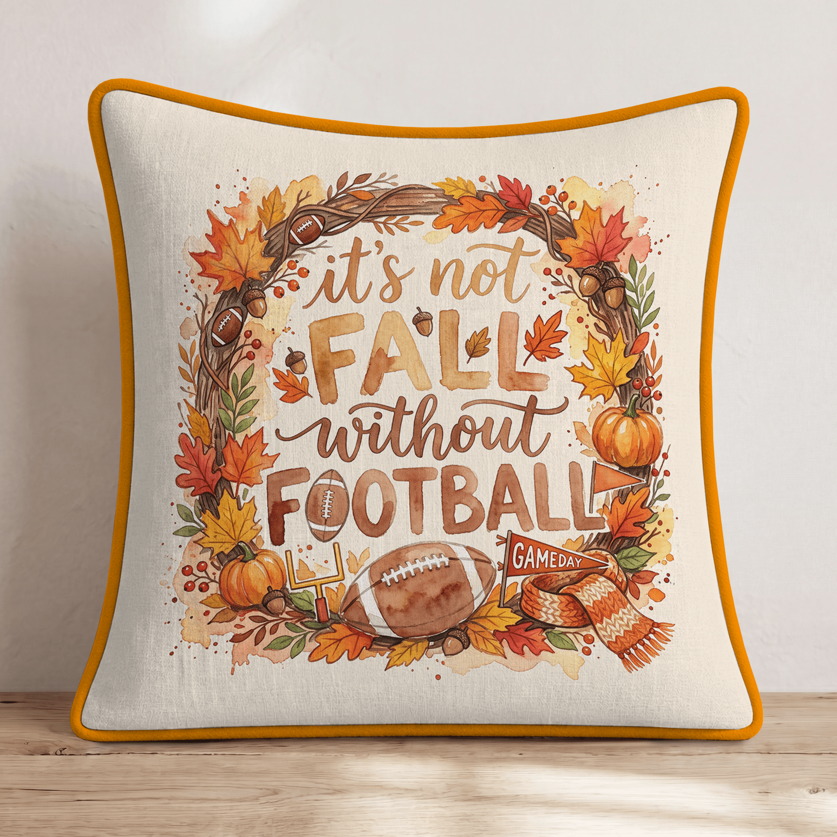 Fall Football Throw Pillow - Hillcroft Home