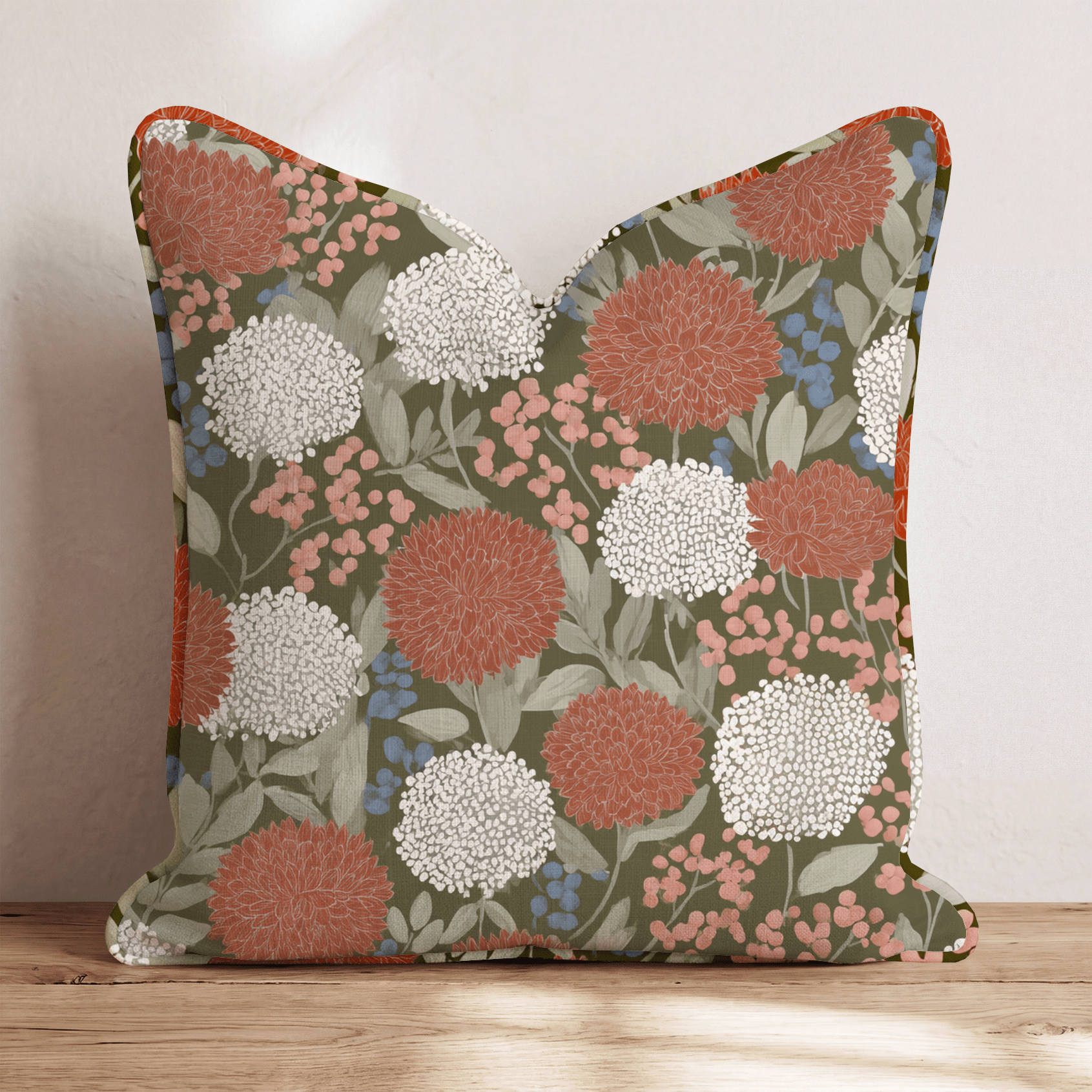 Fall Greens Throw Pillow - Hillcroft Home